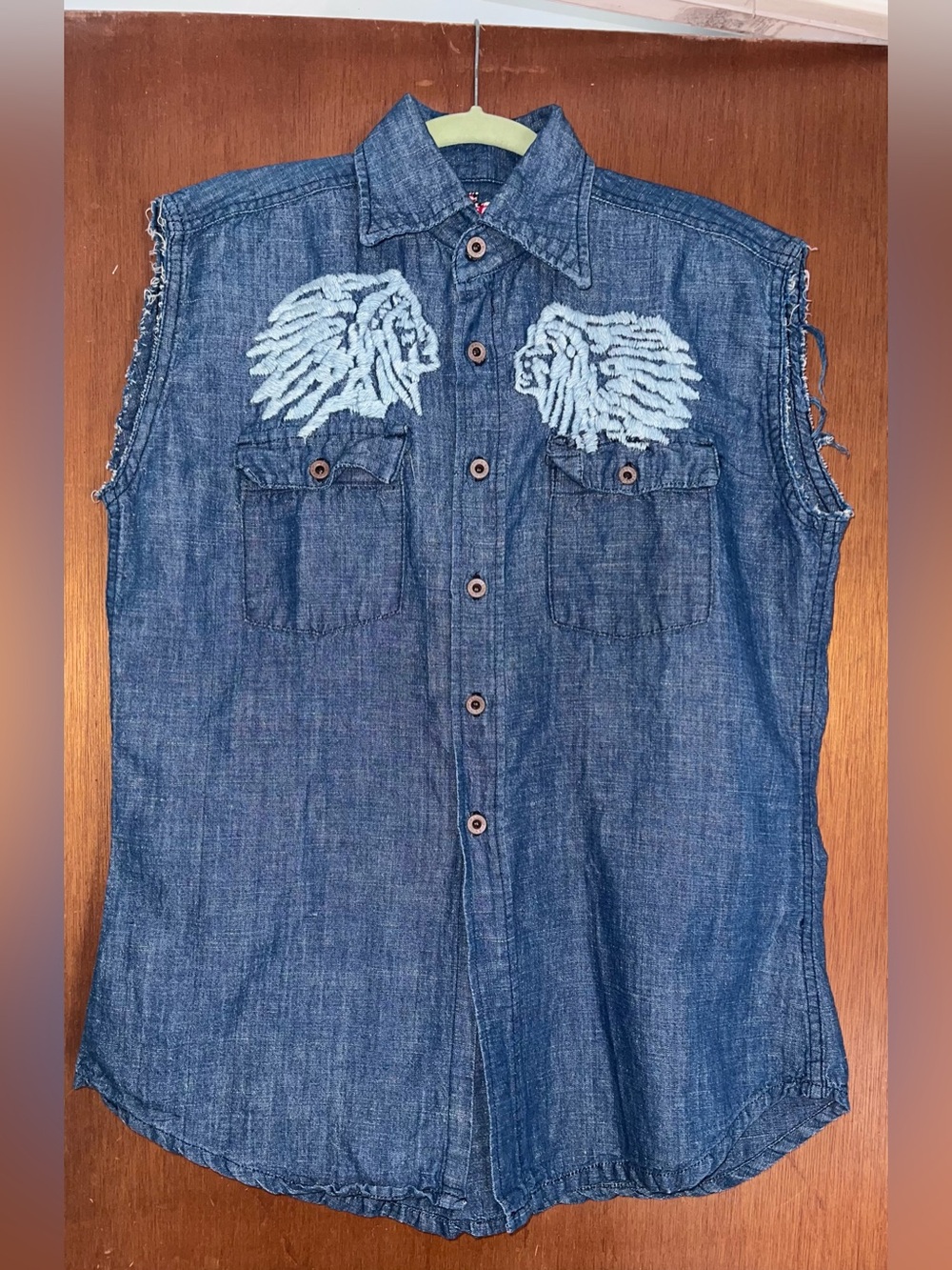 The Great China Wall Motor City Freedom Cycle Denim Shirt ASO Jessica Simpson - Picture 2 of 16